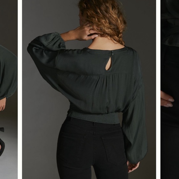 NWT | ANTHROPOLOGIE | tie waist blouse - Picture 4 of 5